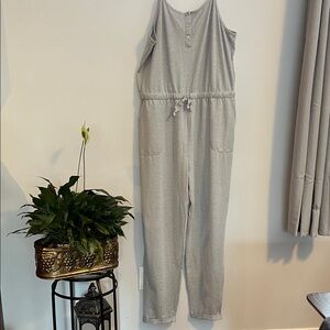 La Vie En Rose Gray knit Women's lounge jumpsuit, XXL